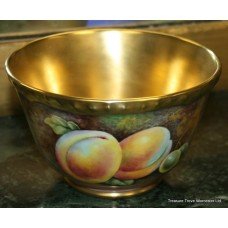 Royal Worcester Hand Painted Fruit Heavily Gilded Bowl