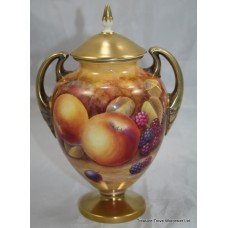 Royal Worcester Hand Painted Fruit Lidded Urn by J.Skerrett