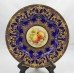 Royal Worcester Painted Fruit Plate by Hughes Heavily Gilded Cobalt Surround
