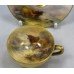 Royal Worcester Highland Cattle Miniature Cup & Saucer by Stinton 1922