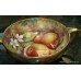 Royal Worcester Hand Painted Fruit Strathmore Soup Bowl & Saucer