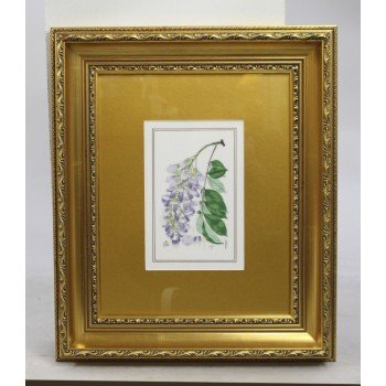 Royal Worcester Wistaria Porcelain Plaque Set in Gilt Frame