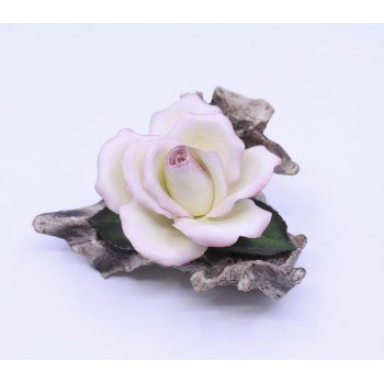 Royal Worcester Porcelain & Bronze Pink Rose