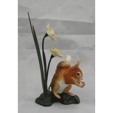 Royal Worcester Squirrel Porcelain on Bronze Figure