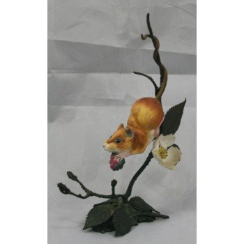 Royal Worcester Wood Mouse Porcelain on Bronze Figure