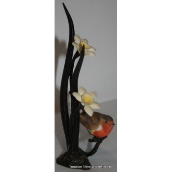Royal Worcester Robin British Birds on Bronze