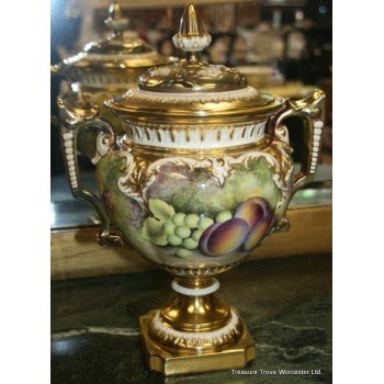 Royal Worcester Twin Handled Pot Pourri Vase and Cover by S.Roberts