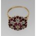Vintage Diamond & Ruby Cluster Ring in 9ct Gold 
