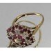 Vintage Diamond & Ruby Cluster Ring in 9ct Gold 