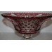 Ruby Cut Glass Overlay Crystal Comport