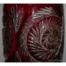Pair of Ruby Cut Glass Overlay Crystal Jagged Vases