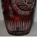 Pair of Ruby Cut Glass Overlay Crystal Jagged Vases