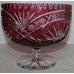 Ruby Cut Glass Overlay Crystal Footed Bowl