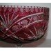 Ruby Cut Glass Overlay Crystal Footed Bowl