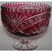 Ruby Cut Glass Overlay Crystal Footed Bowl