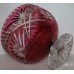 Ruby Cut Glass Overlay Crystal Footed Bowl