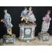 Russian Gardner (Verbilki) Porcelain Garniture Clock Set