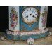 Russian Gardner (Verbilki) Porcelain Garniture Clock Set
