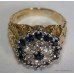 Sapphire & Diamond Fancy Cluster Signet Ring