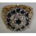 Sapphire & Diamond Fancy Cluster Signet Ring