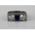 Sapphire & Diamond Three Stone White Gold Ring