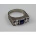 Sapphire & Diamond Three Stone White Gold Ring