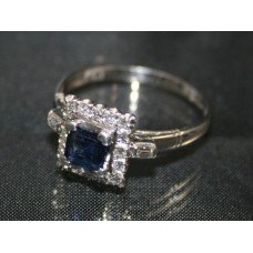 Sapphire & Diamond Set Cluster Ring