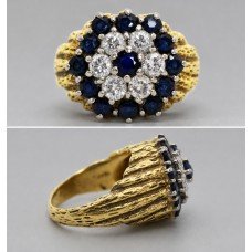 Sapphire & Diamond 18ct Cluster Ring