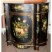 Serpentine Marble Topped Hand Painted Lacquered Cabinet
