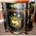 Serpentine Marble Topped Hand Painted Lacquered Cabinet