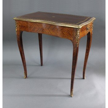 Serpentine Shaped Kingwood Writing Table with Brass Mounts c.1800