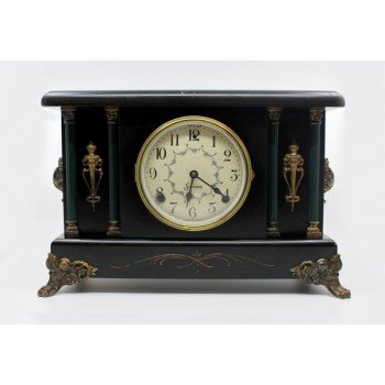 Early 20th c. American Sessions Ebonized Mantle Clock
