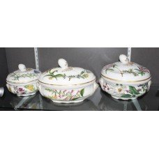 Set of 3 Spode Stafford Flowers Lidded Vegetable Tureens