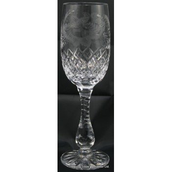Set of 6 Fine Cut Glass Crystal Wine Glasses