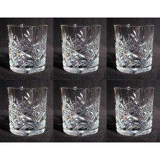 Set of 6 Cut Glass Stourbridge Crystal Spirit Glasses