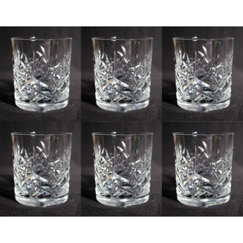 Set of 6 Cut Glass Stourbridge Crystal Spirit Glasses