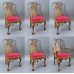 Set of 6 Early 20th c. Georgian Style Carved Walnut Dining Chairs