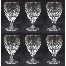 Set of 6 Fine Cut Glass English Crystal Wine Glasses