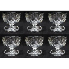 Set of 6 Vintage Cut Glass Crystal Sundae Dishes