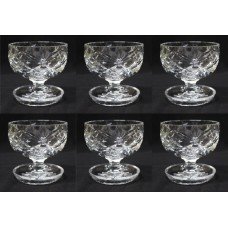 Set of 6 Vintage Cut Glass Crystal Sundae Dishes