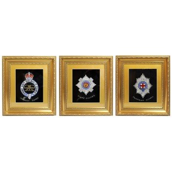 Foil Artwork Coldstream Guards Set in Gilt Frame