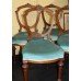 Set of 4 Edwardian Carved Walnut Upholstered Chairs