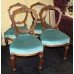 Set of 4 Edwardian Carved Walnut Upholstered Chairs