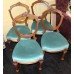 Set of 4 Edwardian Carved Walnut Upholstered Chairs