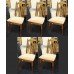Set of 5 Carved Wood Dining Chairs with Upholstered Seats