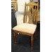 Set of 5 Carved Wood Dining Chairs with Upholstered Seats
