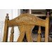 Set of 5 Carved Wood Dining Chairs with Upholstered Seats