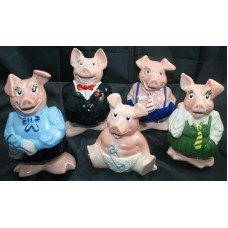 Set of 5 Wade Natwest Pig Moneyboxes