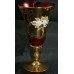 Set of 6 Venetian Murano Red & Gold Goblets