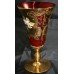 Set of 6 Venetian Murano Red & Gold Goblets
